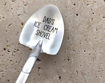 Personalized Ice Cream Grandpa Engraved Stainless Steel Dessert Shovel Spoon Unique Gift for Dad Father's Day Sentimental 2 Sizes 6" 7.5"