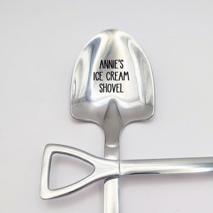 Shovel Spoon Personalized Custom Name or saying  Ice Cream,  Birthday, Christmas Food Custom Spoon Gift Easter Basket Funny gift Mom Grandma