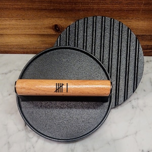 6 Year Tally Marks Anniversary Burger Weight Personalized Custom Name Cast Iron Bacon Steak Engraved Meat Press Gift for BBQ Grill Gift 11th