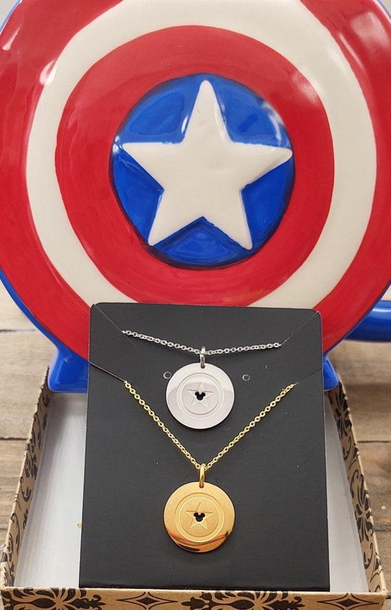 Marvel | Jewelry | Marvel Captain America Shield Pendant Necklace | Poshmark