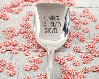 Personalized Name Ice Cream Shovel Spoon, Birthday, Christmas, Gag gift, Foodie Funny gift 6" Teaspoon size Stocking Stuffer Cereal