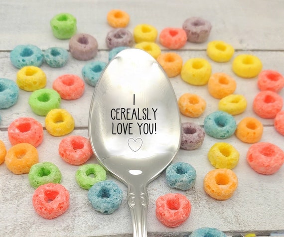 "I Cerealsly Love You" Spoon - Engraved Stainless Steel, Gift For Mom, Wife, Husband, Valentine's Day - View #7