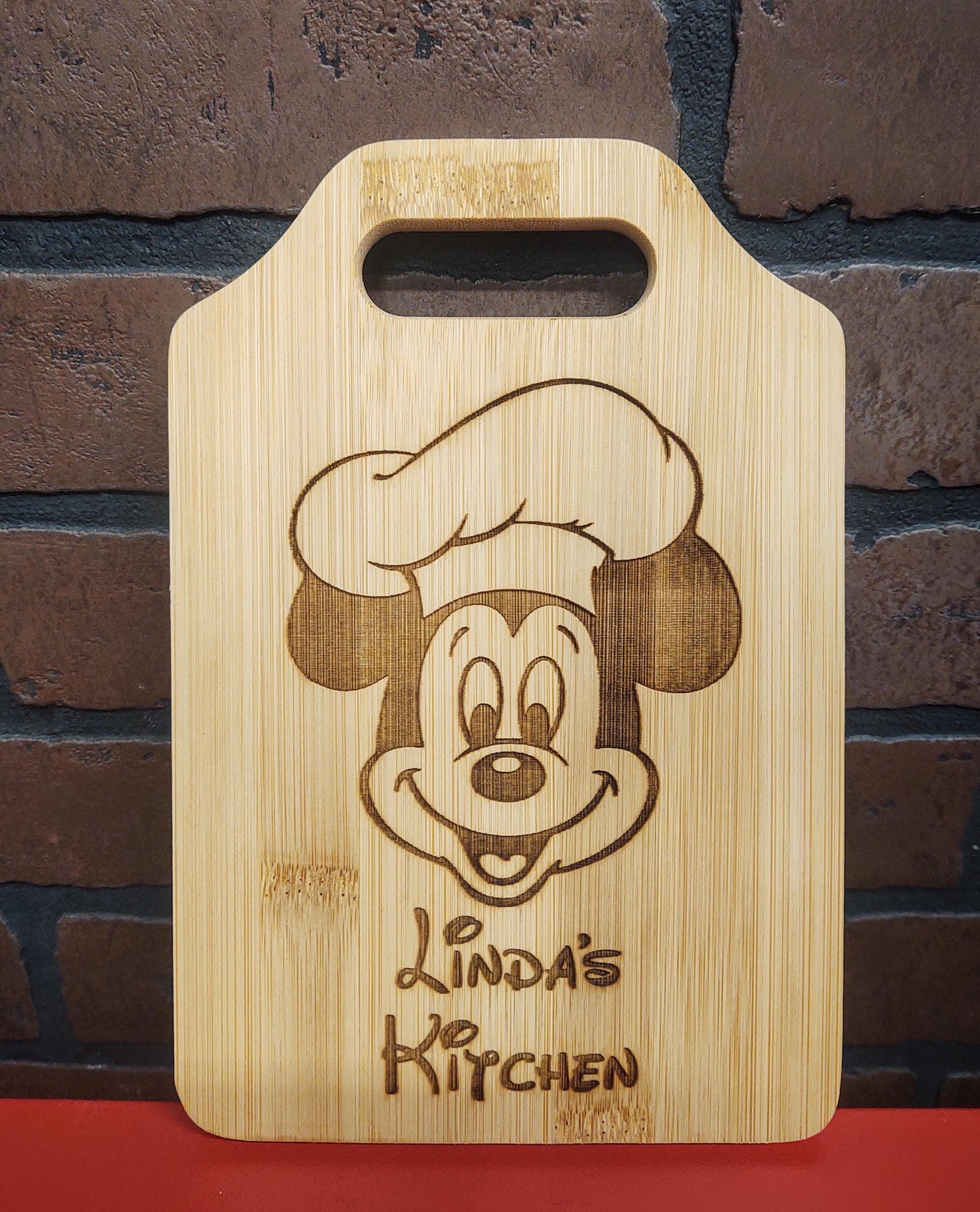Personalized Name Mickey Mouse Chef Hat Inspired Cheese, Cutting Wood ...