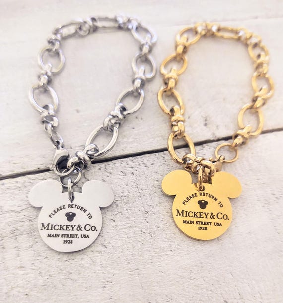Please Return to Mickey & Co Engraved Mouse Ears Stainless  display picture 3