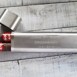 Father gift Dad Best Dad Ever Established Year Personalized Stainless Steel Cigar Case Custom Engraved Cigar Holder Father of the bride