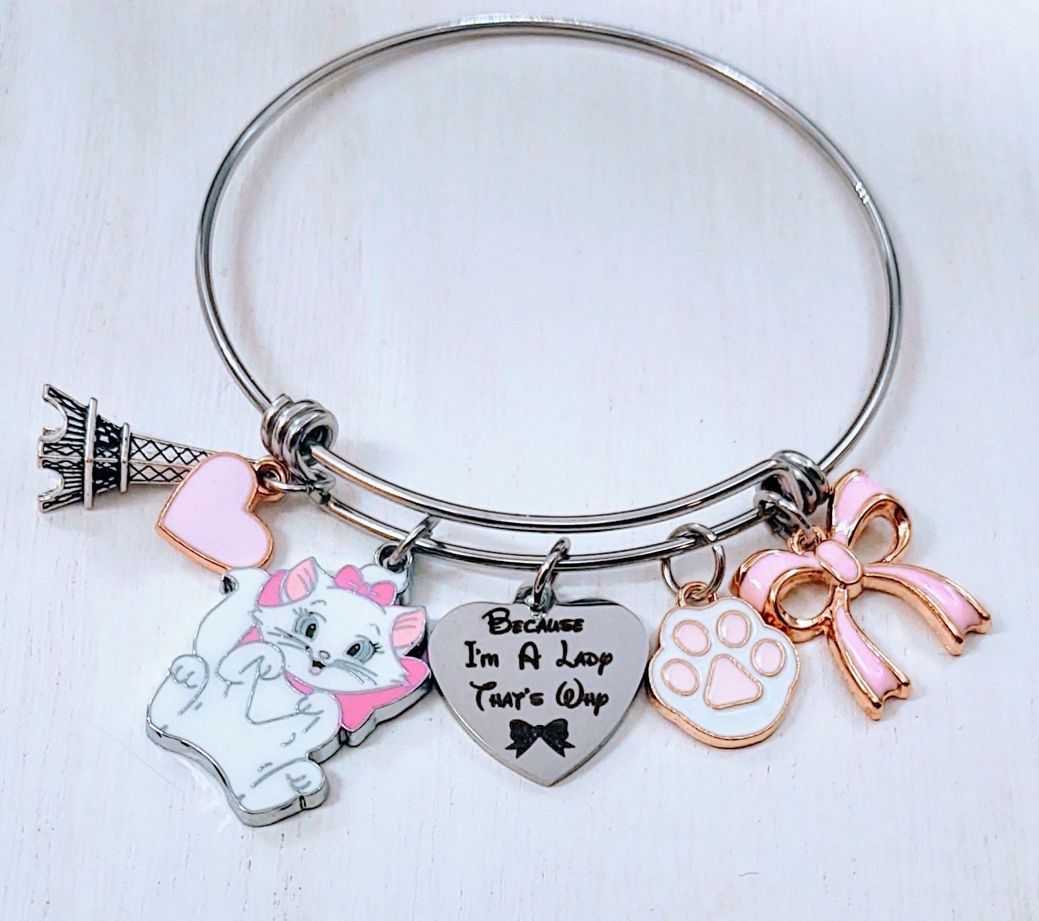 マリー様♡専用コントラスト blu-rayFFLめじるしチャーム&ブロマイド Aristocats Marie Cat Because I'm A Lady That's Why Quote Charm
