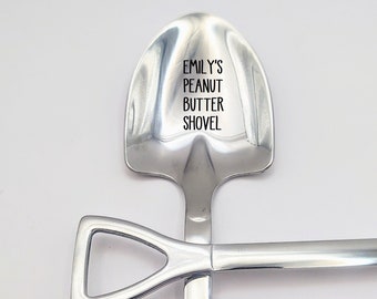 Peanut Butter Shovel Personalized Name Spoon, Birthday, Father's Day Christmas Stocking Stuffer Custom Gift Macaroni For her, him Funny gift