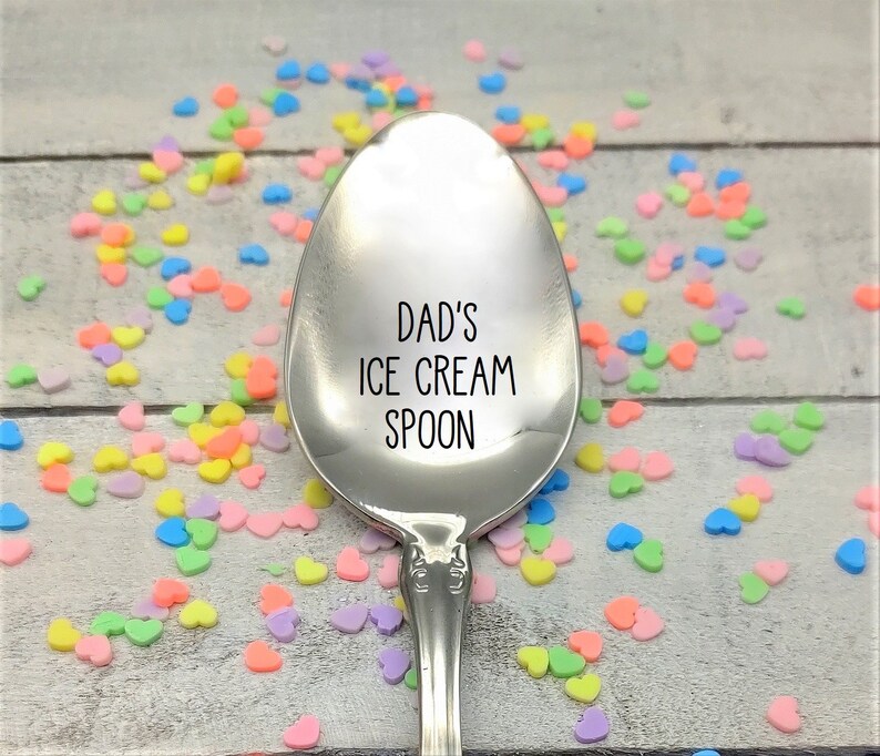 Dad's Ice Cream Spoon Gift for him Personalized Gift Etsy