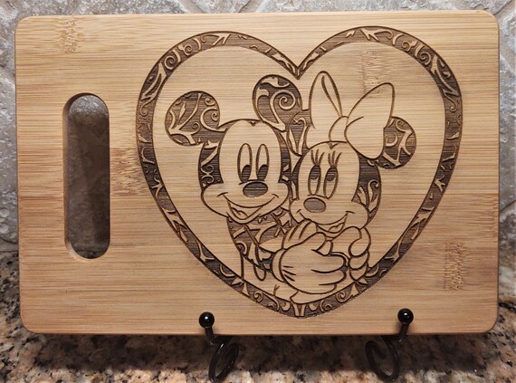 Mickey and Minnie Personalized Kitchen Cutting Board