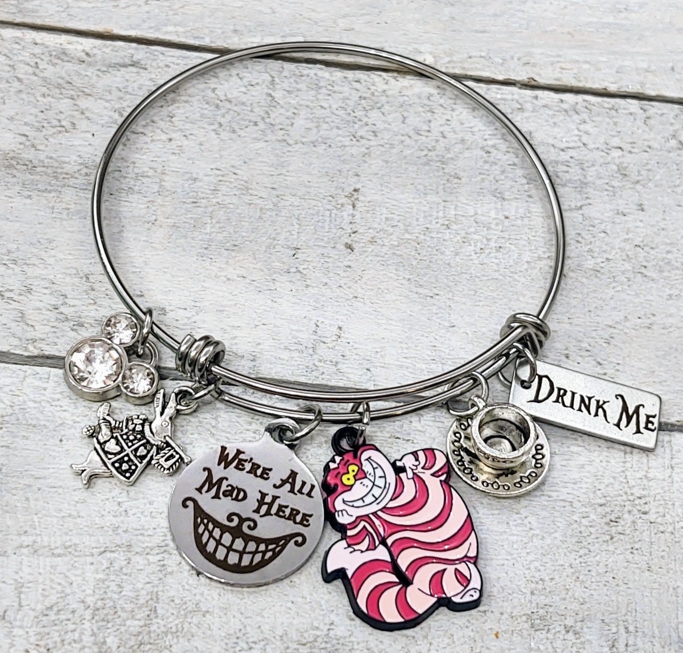 Handmade Alice in Wonderland Bracelet Non Tarnish Stainless – Blackberry  Designs Jewelry