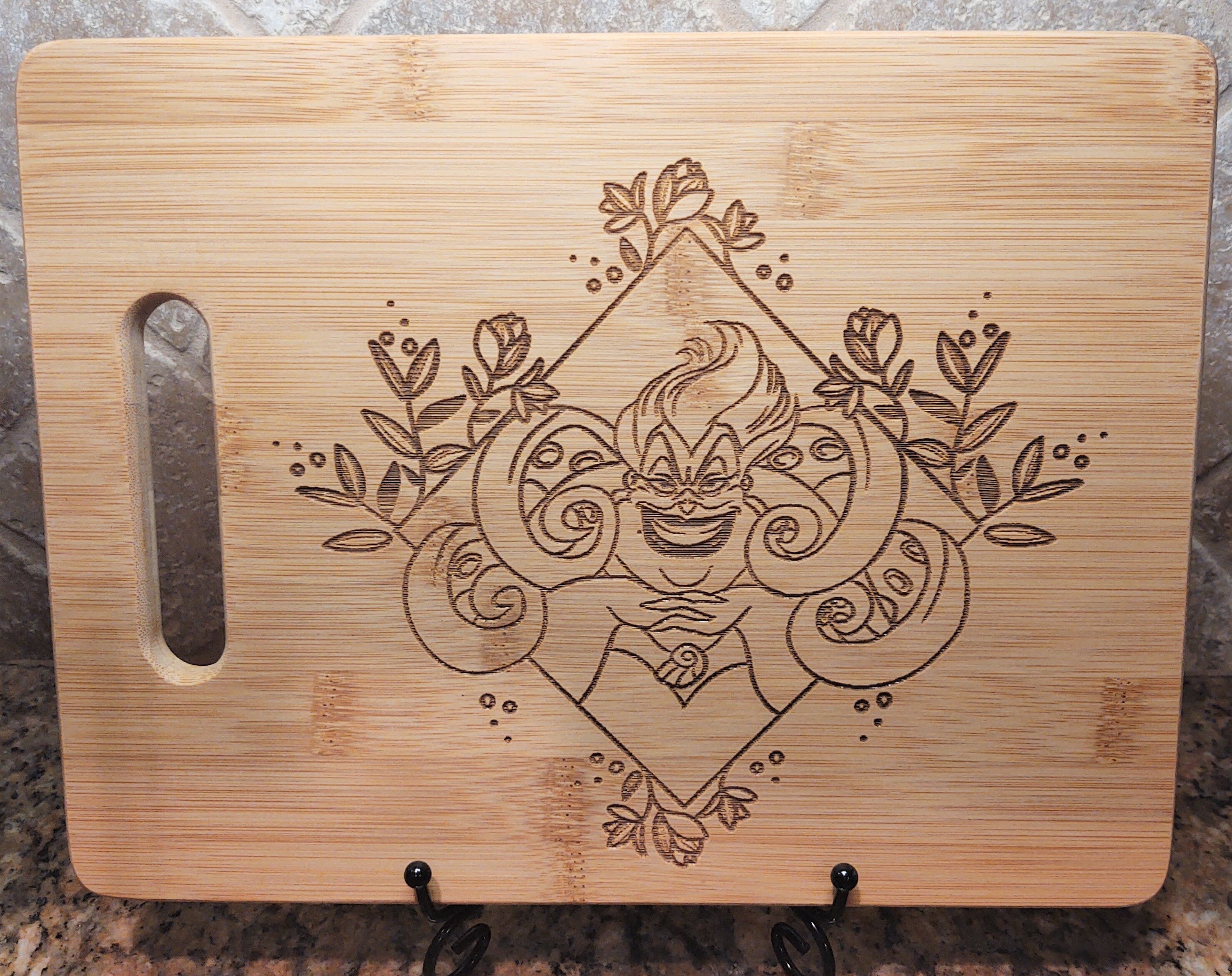 Cooking Cutting Wood Board foodie gift Art Gift Kitchen Decor Engraved URSULA Villain Sea Witch Ariel little Mermaid Inspired Cheese