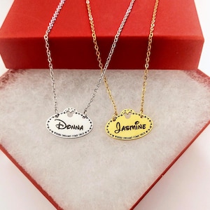 Making Magic Custom Name Cast Member Tag Necklace Engraved Mickey Mouse Park Necklace Magic Maker Where Dreams Come True Cosplay Jewelry