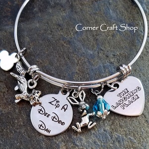 Zip A Dee Doo Dah The Laughing Place Splash Mountain Ride inspired Charm Bracelet Key chain, or Necklace Fox Br'er Rabbit Personalized image 1