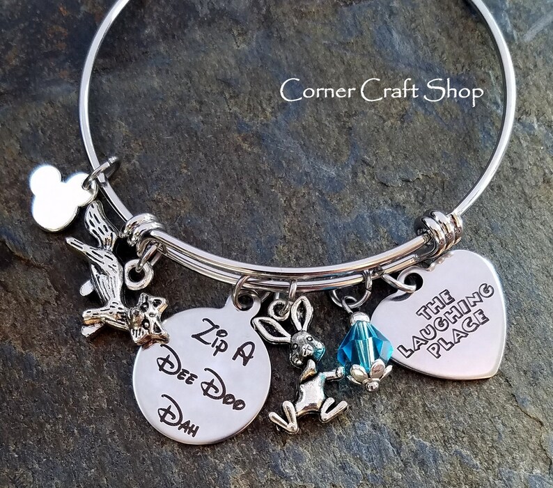 Zip A Dee Doo Dah The Laughing Place Splash Mountain Ride inspired Charm Bracelet Key chain, or Necklace Fox Br'er Rabbit Personalized afbeelding 1