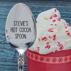 Personalized Name Hot Cocoa Spoon, Personalized Gift, Christmas Stocking Stuffer, Custom Spoon Gift For Her, Him, Child Gift, Cereal Spoon
