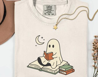 Reading Ghost Halloween T-Shirt, Comfort Colors 1717