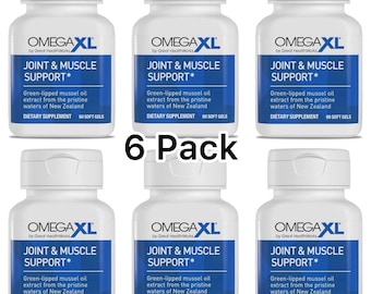 6 Pack OmegaXL Joint Support Supplement, for Relief - Natural Muscle Support, Green Lipped Mussel Oil, Soft Gel Pills, Drug-Free, 360 Count