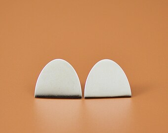 Knoll Studs, Sterling Silver Earrings, Minimal and Contemporary Design