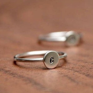 Initial Ring, Sterling Silver, Minimal Jewelry, Personalized, custom Stack Ring,  Gift for Her