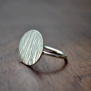 Sterling Silver Ring, Moon Ring, Textured, Circle, Modern, Contemporary, Minimal