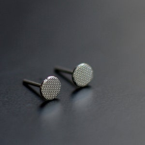 Sterling Silver Earrings Textured Ear Studs image 1