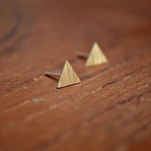 Sterling Silver Earrings, Triangle, Textured, Modern, Contemporary, Ear Studs, Geometric