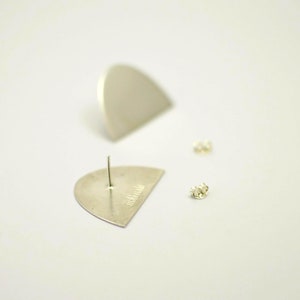 Extra BIG Knoll Studs, Sterling Silver Earrings, Minimal and Contemporary Design image 3