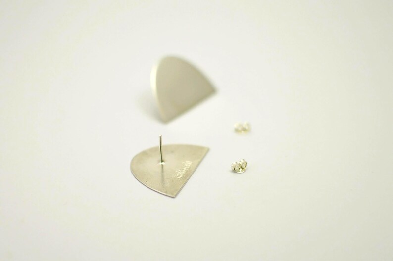 Extra BIG Knoll Studs, Sterling Silver Earrings, Minimal and Contemporary Design image 3