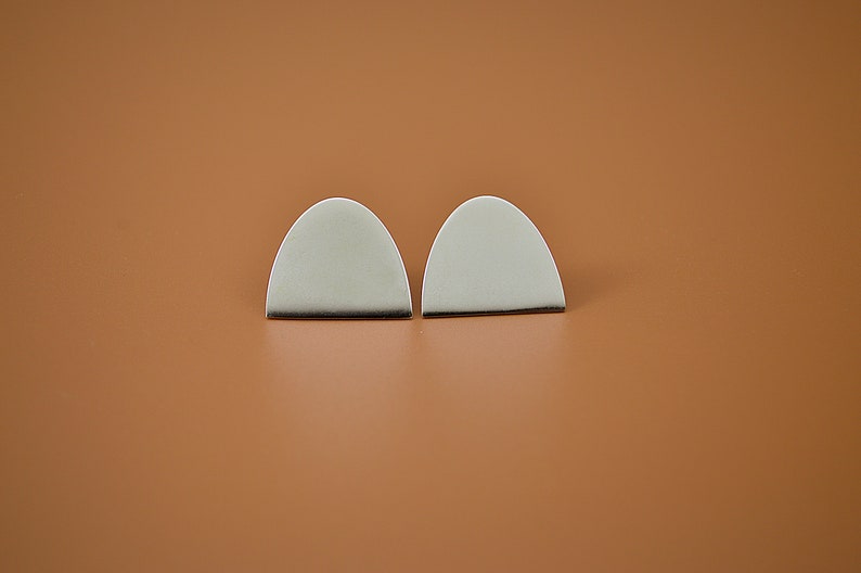 Extra BIG Knoll Studs, Sterling Silver Earrings, Minimal and Contemporary Design image 7