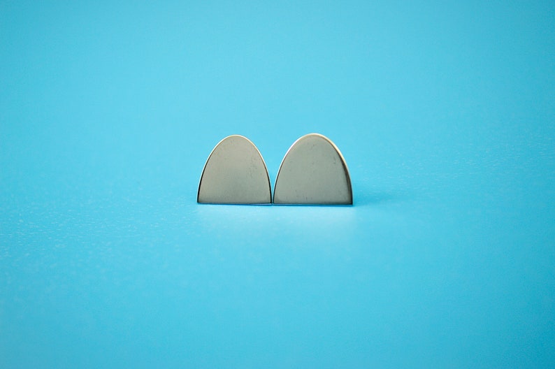 Extra BIG Knoll Studs, Sterling Silver Earrings, Minimal and Contemporary Design image 6