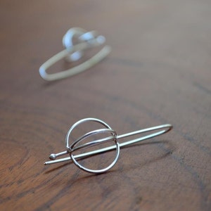 Sterling Silver Earrings, Wire Structure # 04, Contemporary, Modern, Dangle