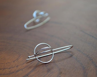 Sterling Silver Earrings, Wire Structure # 04, Contemporary, Modern, Dangle