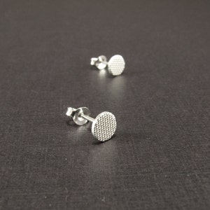 Sterling Silver Earrings Textured Ear Studs image 2