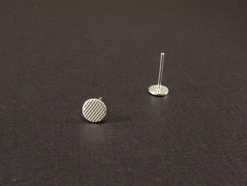 Sterling Silver Earrings Textured Ear Studs image 3