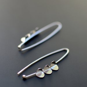 Sterling Silver Earrings, Wing, Modern, Contemporary Jewelry, Dangle Earrings