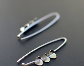 Sterling Silver Earrings, Wing, Modern, Contemporary Jewelry, Dangle Earrings