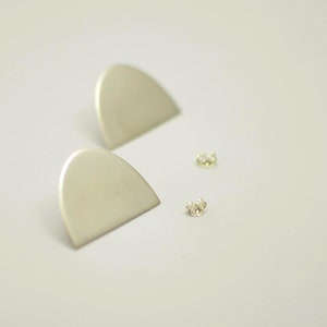 Extra BIG Knoll Studs, Sterling Silver Earrings, Minimal and Contemporary Design image 4