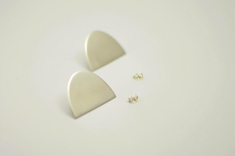 Extra BIG Knoll Studs, Sterling Silver Earrings, Minimal and Contemporary Design image 4