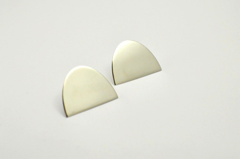 Extra BIG Knoll Studs, Sterling Silver Earrings, Minimal and Contemporary Design image 2