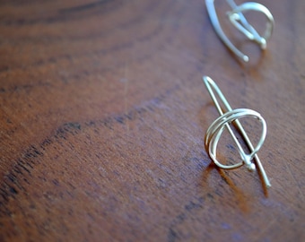 Sterling Silver Earrings - Contemporary Design - Modern - Wire Structure # 02