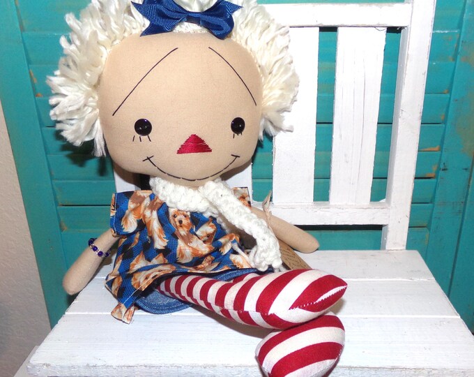 Yorkie Lover Raggedy Ann Annie Doll Handmade Prim Ragdoll - Etsy