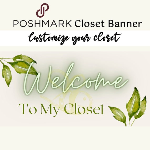Poshmark Greenery Neutral Modern Closet Banner, Closet  display picture 1