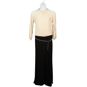 VTG Cache Overall Groß Weiß Schwarz Kalte Schulter Split-Hülsen-Schlange-Ketten-Gürtel