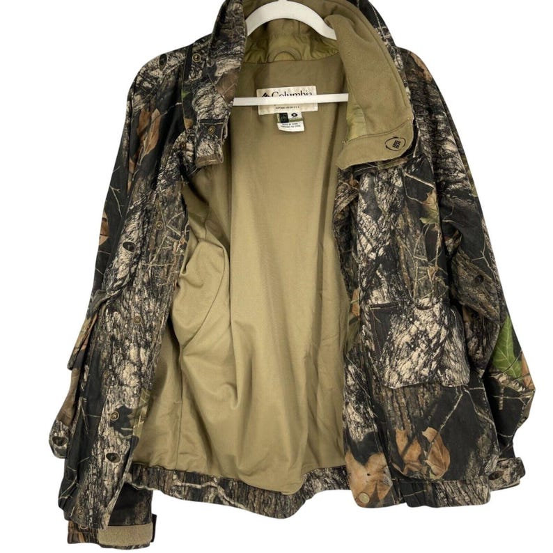 Vtg Columbia Jacket Men M Camo Camouflage Hunting Mossy Oak Breakup Interchange image 12