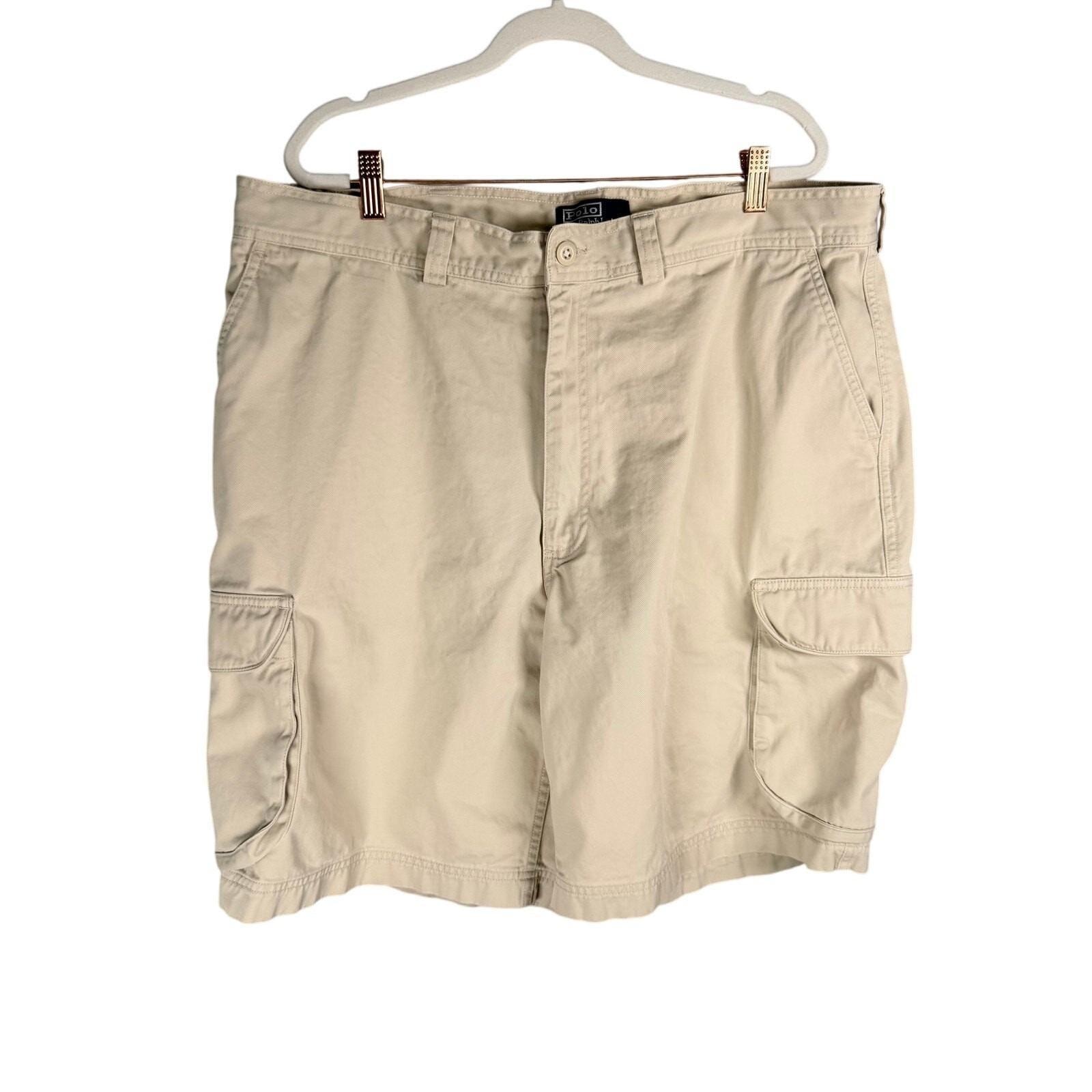 Vintage Polo by Ralph Lauren Shorts Mens 40 Light Khaki Cargo