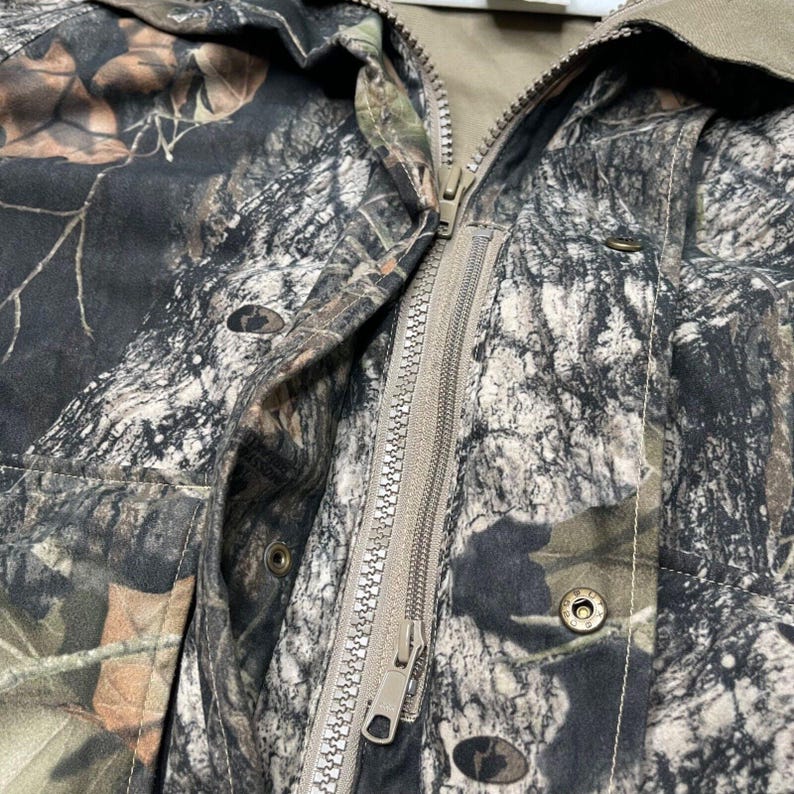 Vtg Columbia Jacket Men M Camo Camouflage Hunting Mossy Oak Breakup Interchange image 6