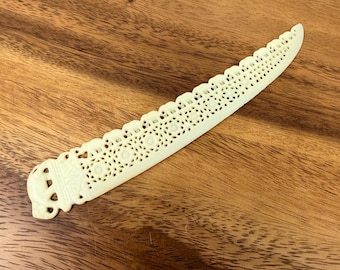 Vintage Celluloid or Bakelite Plastic Elephant Letter Opener Cream 6.5 Inch