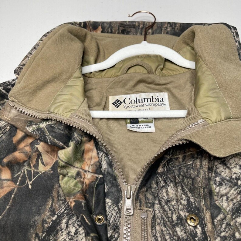 Vtg Columbia Jacket Men M Camo Camouflage Hunting Mossy Oak Breakup Interchange image 16