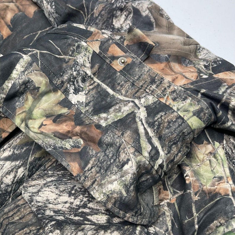 Vtg Columbia Jacket Men M Camo Camouflage Hunting Mossy Oak Breakup Interchange image 11