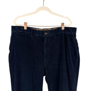 Vintage Polo Ralph Lauren Mens Navy Blue Thick Corduroy Pants 36x32 Straight Leg